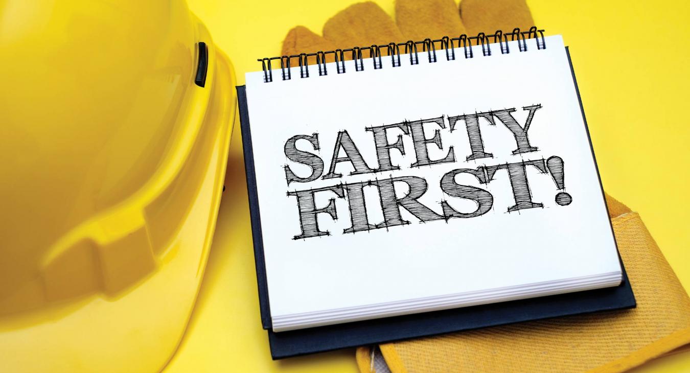 Safety First written on a note pad