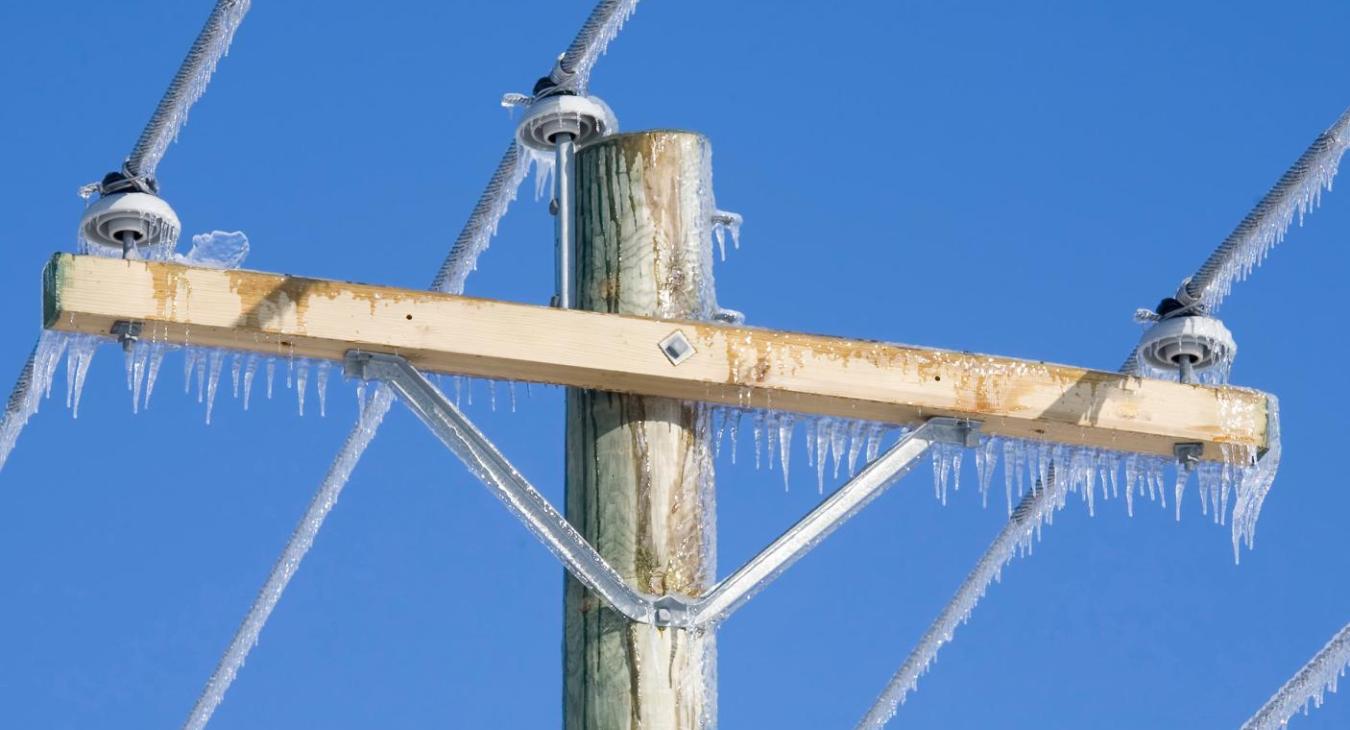 Ice on power lines